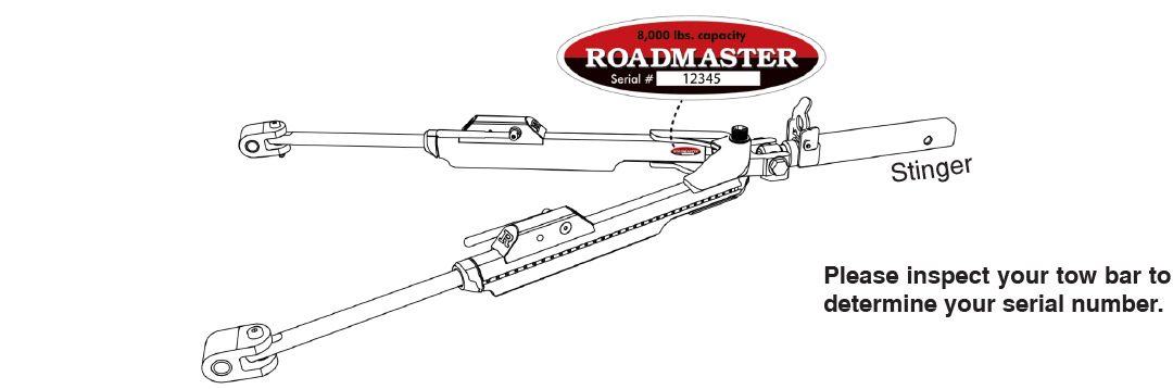 Figure 1 — Serial number location on the Nighthawk tow bar